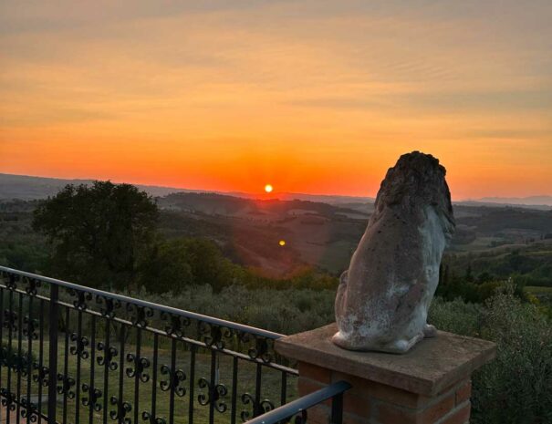 timeless-tuscany-villa-bellavista-terrace-lion-sunset